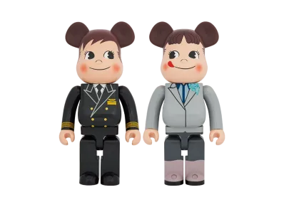 Bearbrick for ANA CAPTAIN Poko-chan & CA the 10th generation Peko-chan 1000% Set of 2