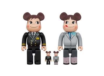 Bearbrick for ANA CAPTAIN Poko-chan & CA the 10th generation Peko-chan 100% & 400% Set of 4