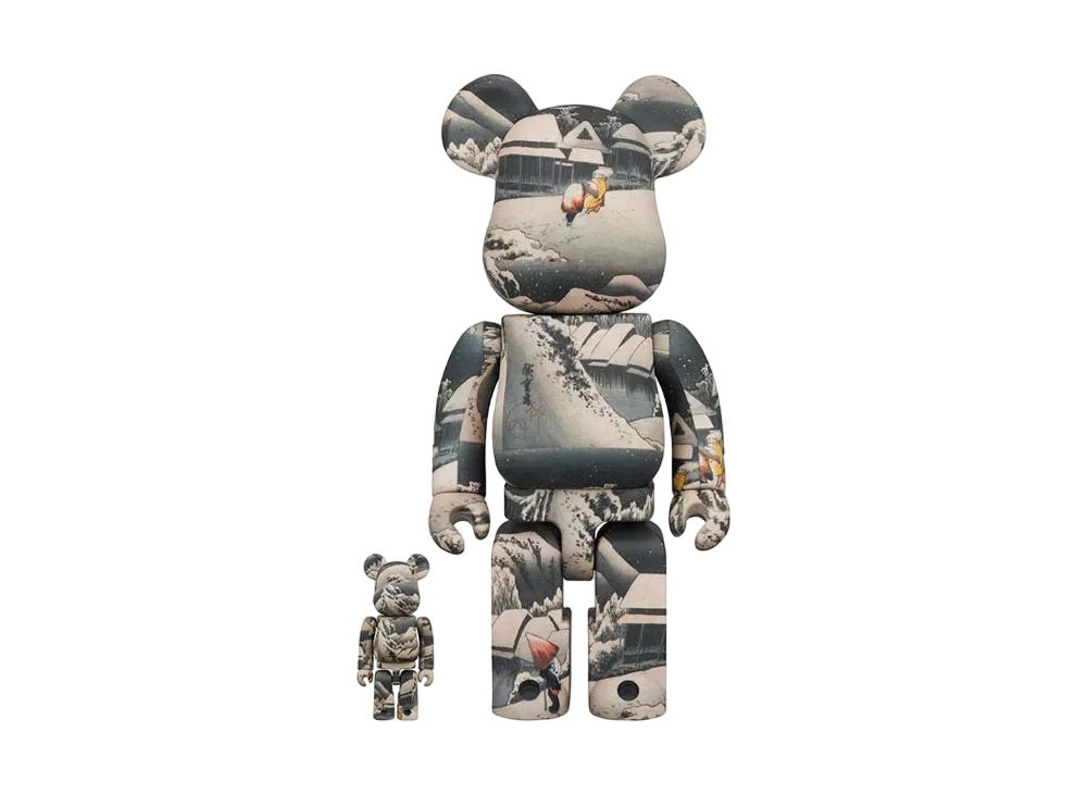 Bearbrick Tokyo National Museum Hiroshige Utagawa "Fifty-three Stations of the Tokaido" Kanbara 100% & 400%
