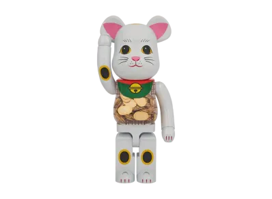 Bearbrick Manekineko Oval White Plated 1000%