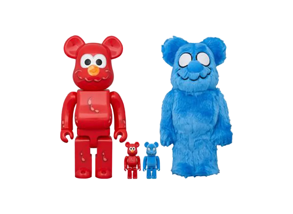 Bearbrick Coin Parking Delivery x Sesame Street Elmo (Cpd Ver.) & Shirai (Sesame Street Ver.) 100% & 400% 4 Set