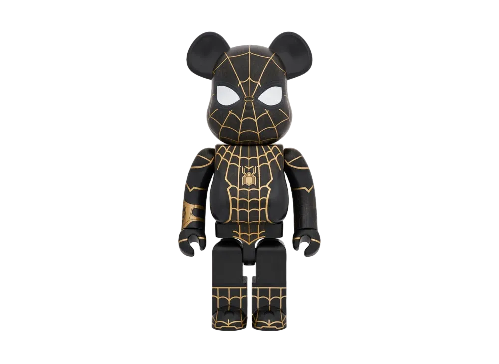 BE@RBRICK SPIDER-MAN BLACK & GOLD SUIT MEDICOM TOY - BE@RBRICK