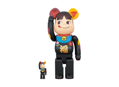 Bearbrick Manekineko Peko-Chan Black Fuku 100% & 400%