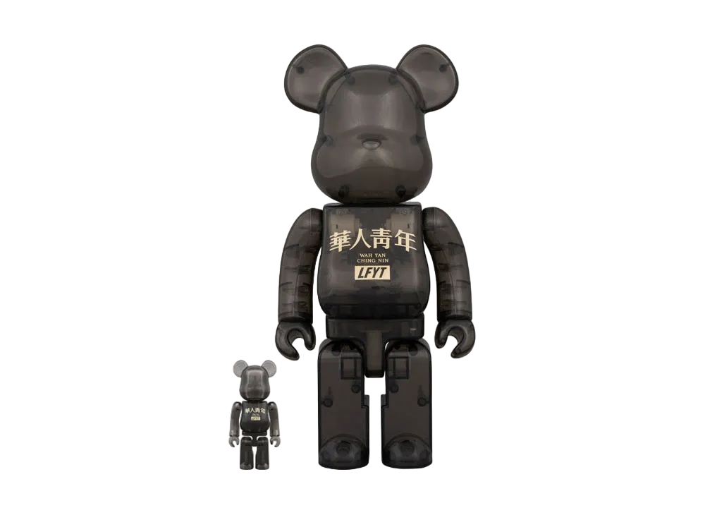 Bearbrick LFYT x Wah Yan Ching Nin 100% & 400% Black Clear