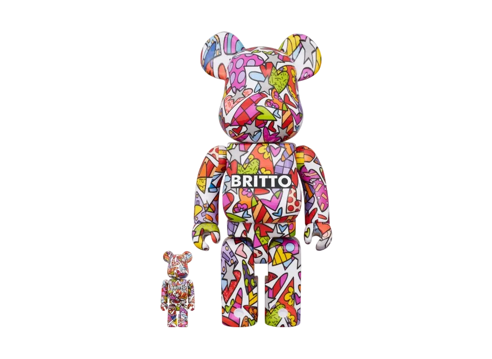 Bearbrick Romero Britto Heart 100% & 400%