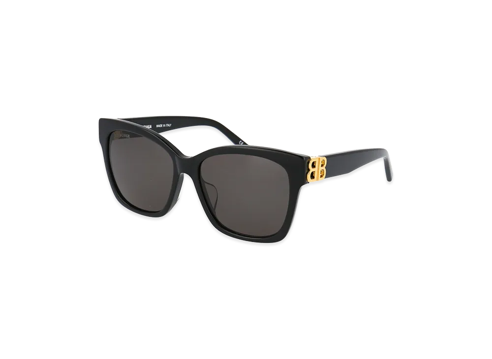BALENCIAGA Women's Acetate Sunglasses with Golden Monogram "Black"