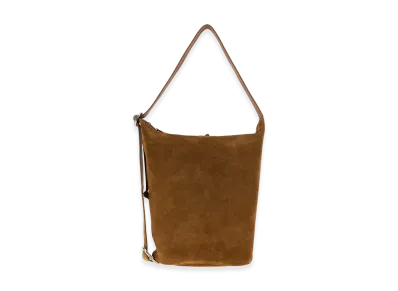 LOEWE Camel Suede Medium Loop Bucket Bag "Camel"