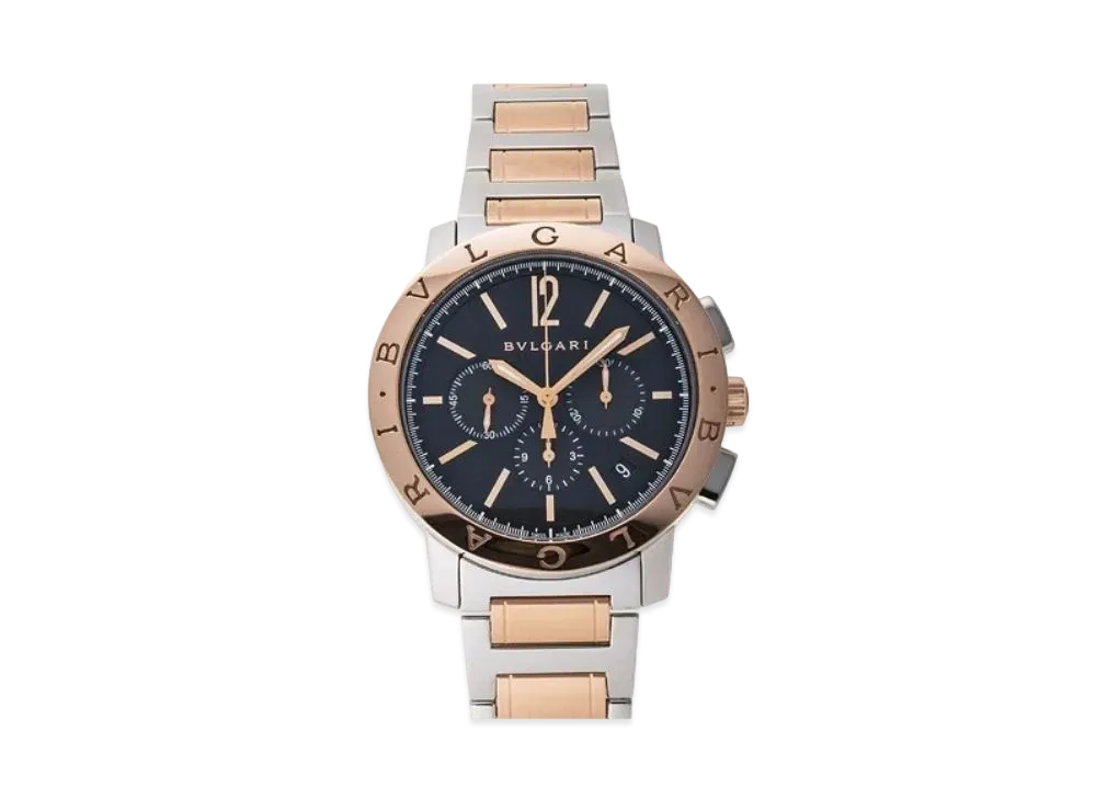 BVLGARI Bvlgari Bvlgari Chronograph "Black/Stainless Steel/Pink Gold"