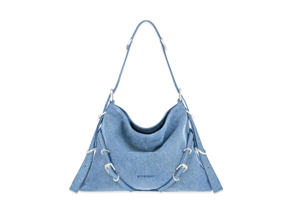 GIVENCHY Medium Voyou Bag In Denim "Medium Blue"
