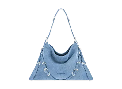 GIVENCHY Medium Voyou Bag In Denim "Medium Blue"