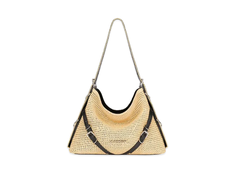 GIVENCHY Medium Voyou Bag in Raffia "Natural"