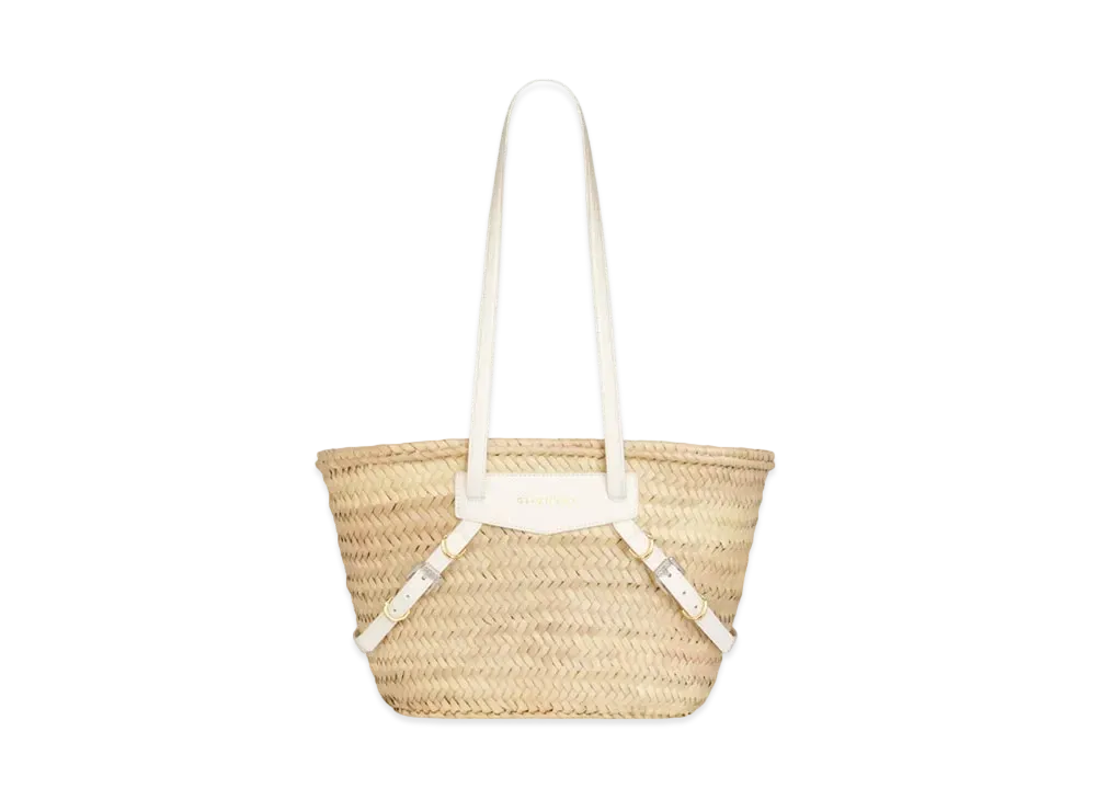 GIVENCHY Small Voyou Basket Bag in Raffia "Ivory"