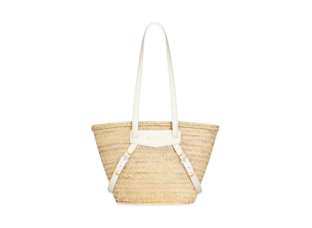 GIVENCHY Medium Voyou Basket Bag in Raffia "Ivory"