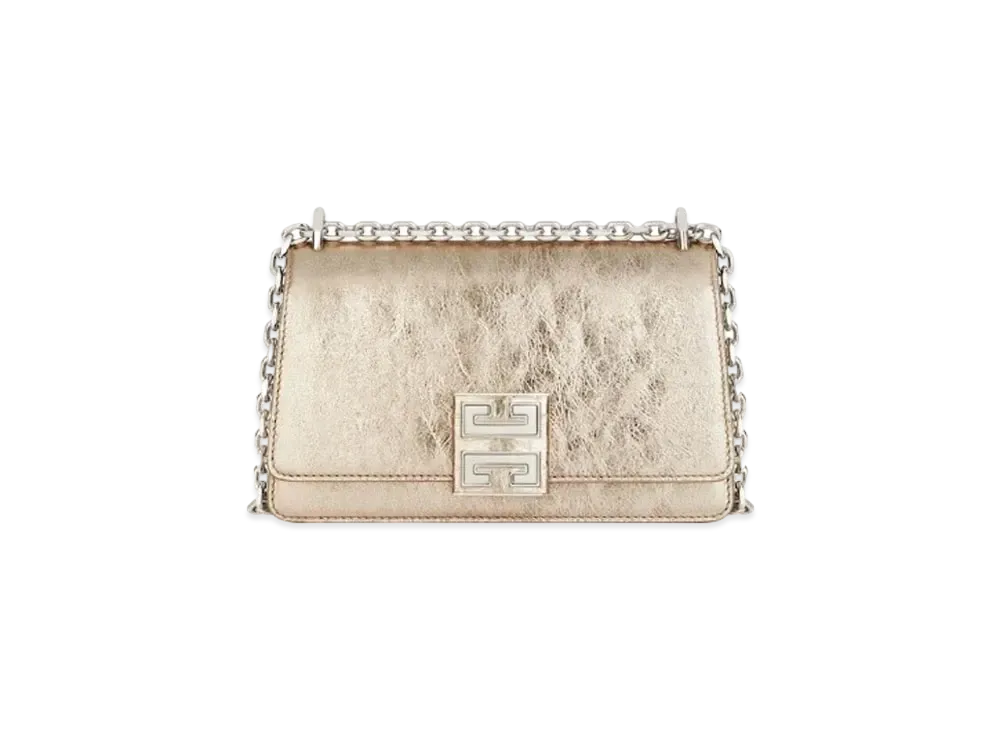 GIVENCHY Small 4G Bag In Laminated Leather with Chain "Dusty Gold"