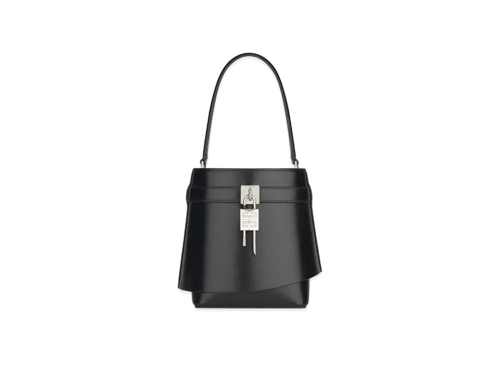 GIVENCHY Shark Lock Bucket Bag In Box Leather "Black"