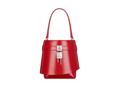 GIVENCHY Shark Lock Bucket Bag In Box Leather "Red"