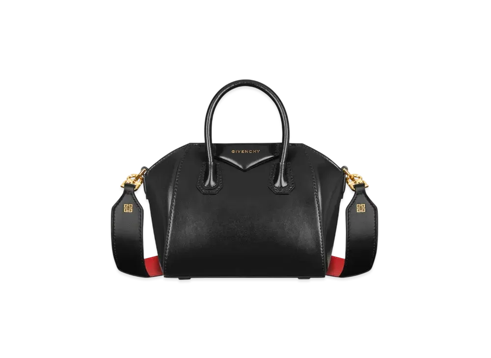 GIVENCHY Antigona Toy Bag In Box Leather "Black/Red"