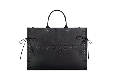 GIVENCHY Medium G-Tote Shopping Bag In Corset Style Leather "Black"