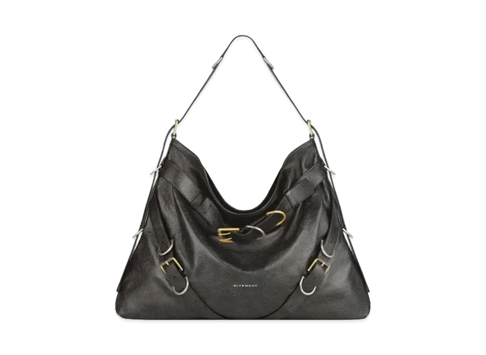 GIVENCHY Large Voyou Boyfriend Bag In Aged Leather "Black"