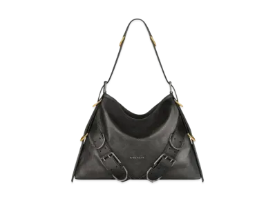 GIVENCHY Medium Voyou Boyfriend Bag In Aged Leather "Black"