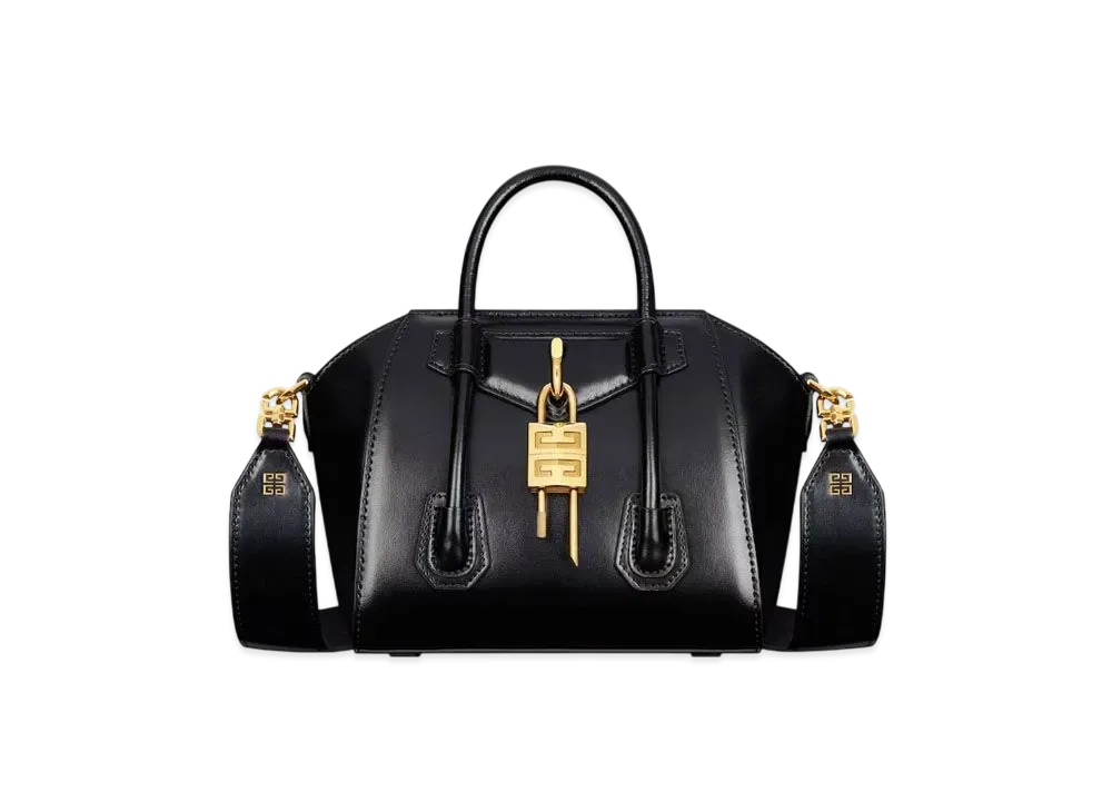 GIVENCHY Antigona Toy Lock Bag In Box Leather "Black"