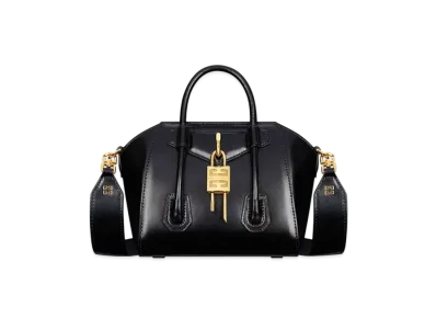 GIVENCHY Antigona Toy Lock Bag In Box Leather "Black"