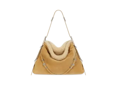GIVENCHY Medium Voyou Bag In Suede and Shearling "Hazel"
