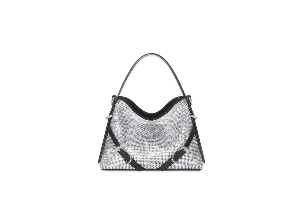 GIVENCHY Nano Voyou Bag In Satin With Strass "Light Silvery"