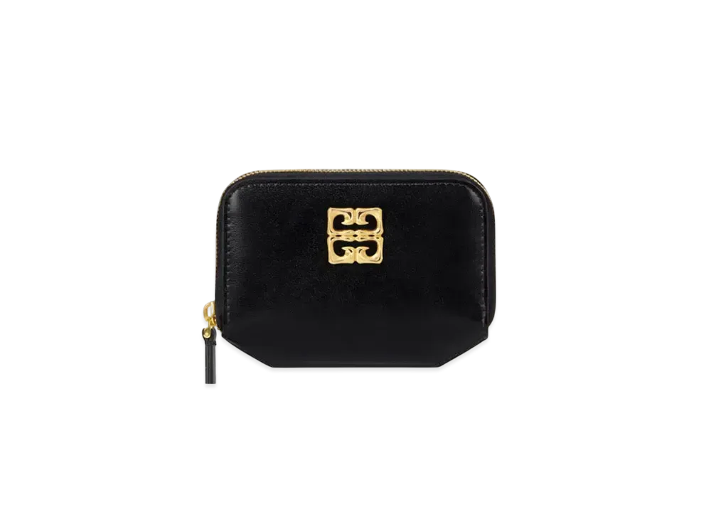 GIVENCHY 4G Liquid Zipped Wallet In Box Leather "Black"