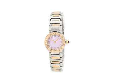 BVLGARI Women's Quartz Diamond 12P 23mm "Gold/Silver/Pink Shell"