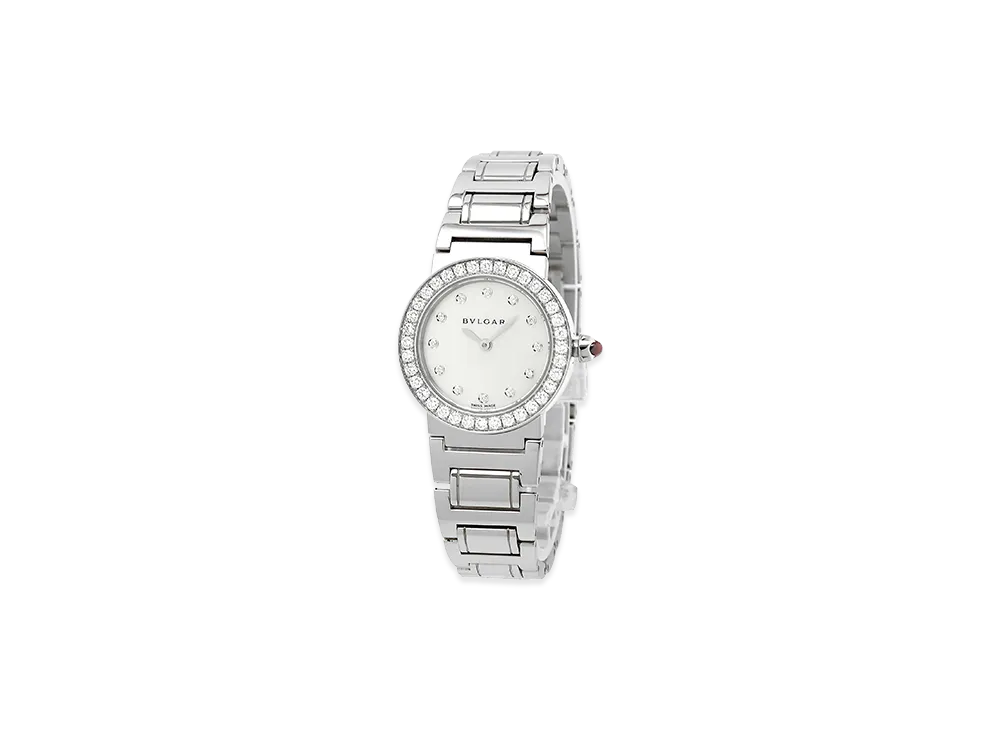 BVLGARI Women's Quartz Diamond Bezel 12P 26mm "Silver/White Shell"