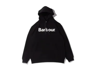 Barbour Front Logo Long Sleeve Hoodie "Black"