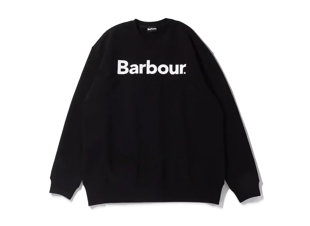 Barbour Front Logo Long Sleeve Crew Neck Sweat "Black"