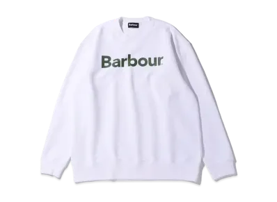 Barbour Front Logo Long Sleeve Crew Neck Sweat "White"