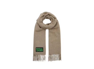 Barbour x GANNI Wool Scarf "Beige"