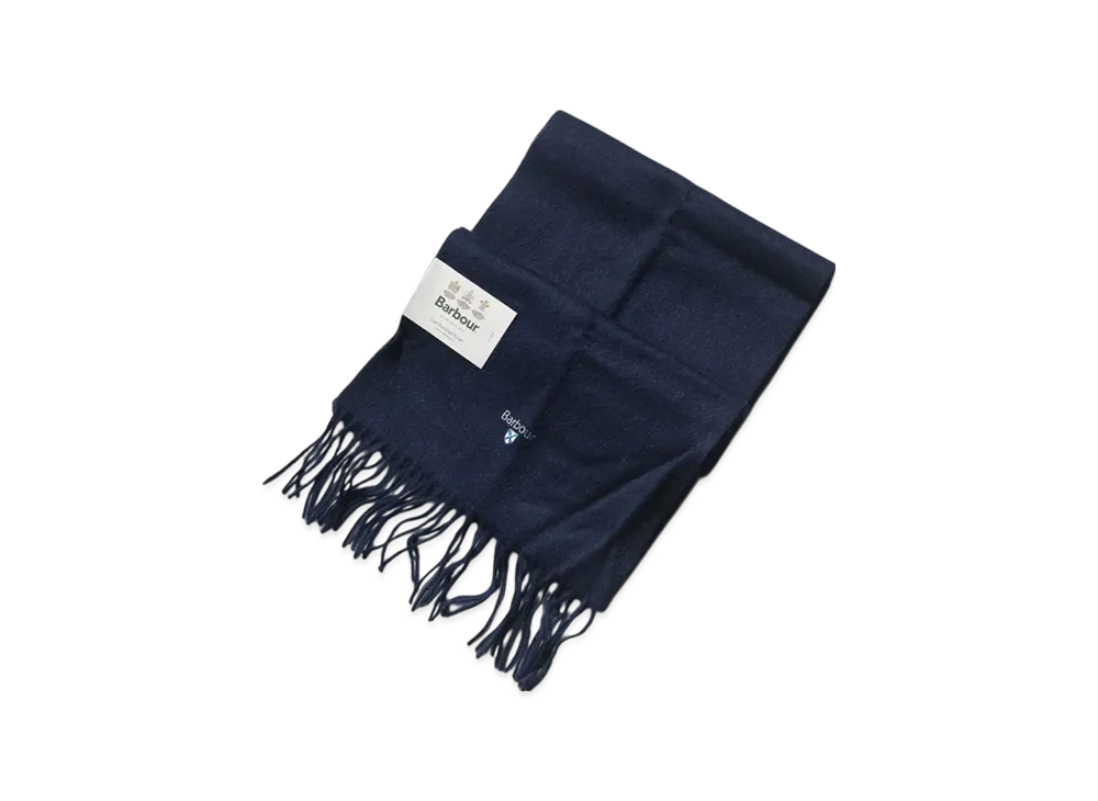 Barbour Plain Lambswool Scarf Solid "Navy"