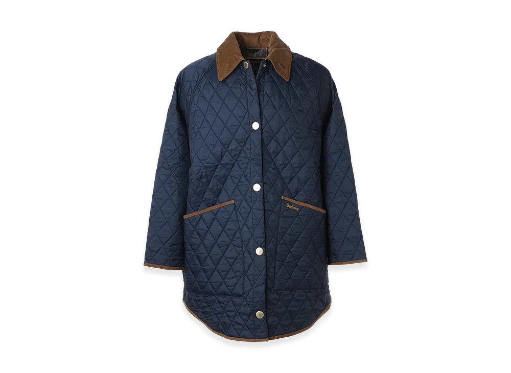 Barbour 30th Anniversary Oversized Liddesdale Quilted Jacket, Size 10 "Navy"