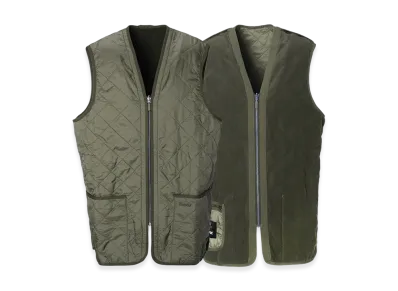 Barbour Polarquilt Reversible Waistcoat Zip-In Liner Vest "Olive"