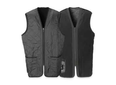 Barbour Polarquilt Reversible Waistcoat Zip-In Liner Vest "Black"