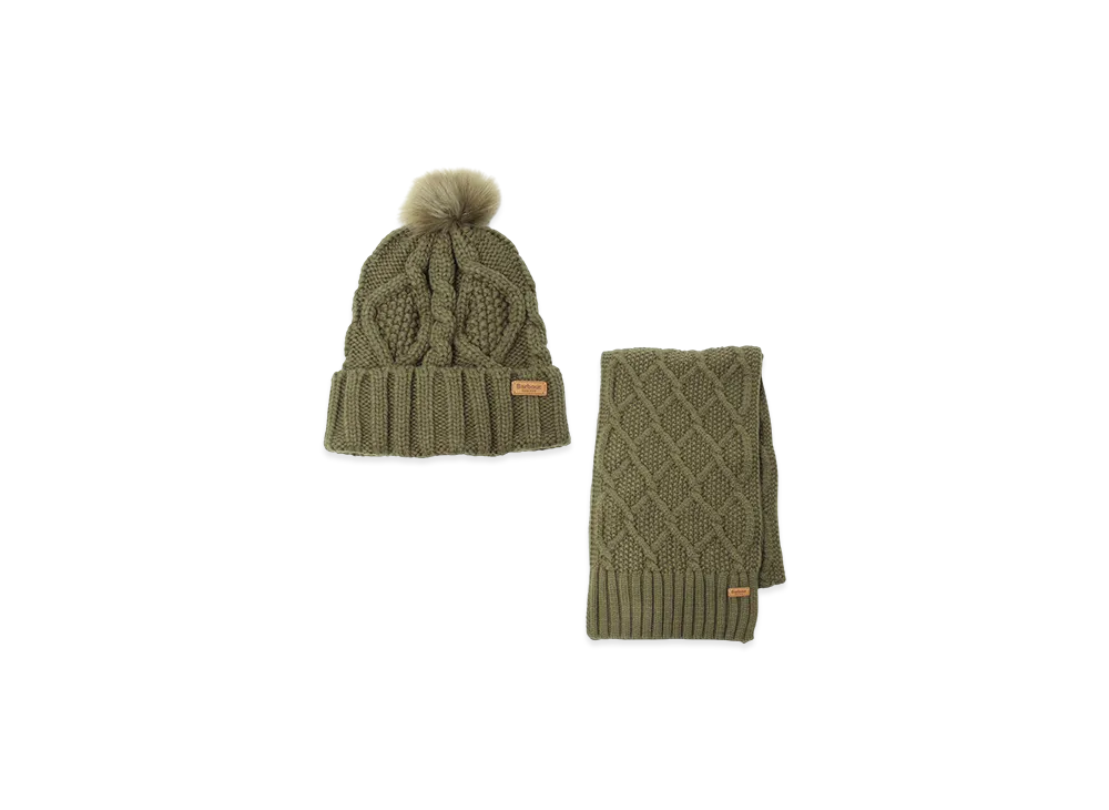 Barbour Beanie&Scarf Gift Set "Olive"