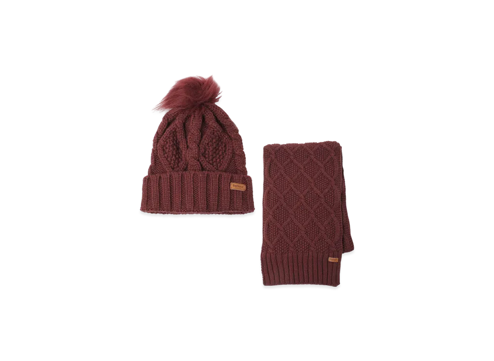 Barbour Beanie&Scarf Gift Set "Cabernet"