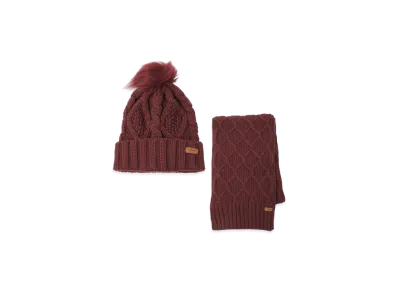Barbour Beanie&Scarf Gift Set "Cabernet"