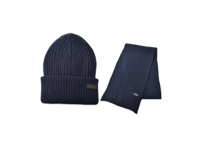 Barbour Crim Beanie Scarf Gift Set "Navy"