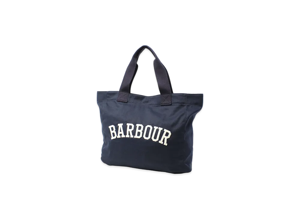 Barbour Logo Holiday Tote Bag "Navy/Stone"