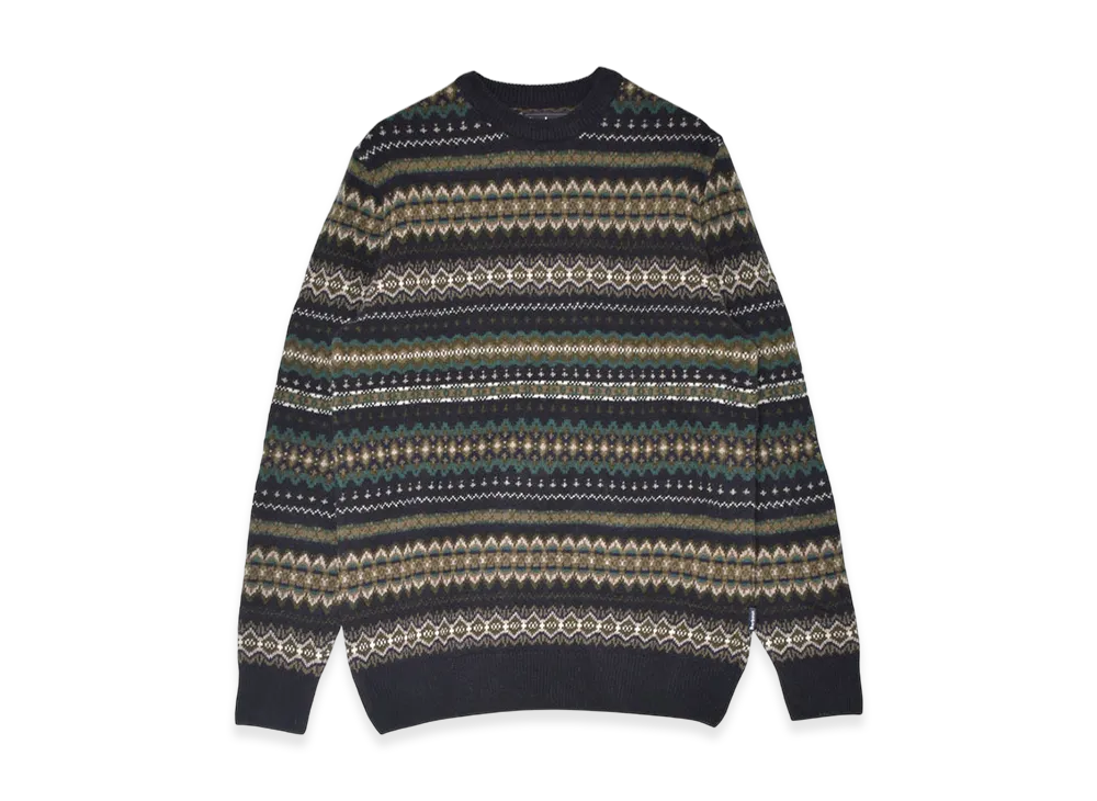 Barbour Case Fair Lsle Crew Sweater "Black Marl"