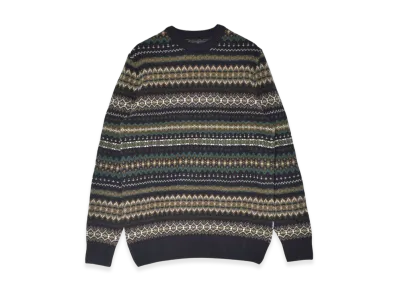 Barbour Case Fair Lsle Crew Sweater "Black Marl"