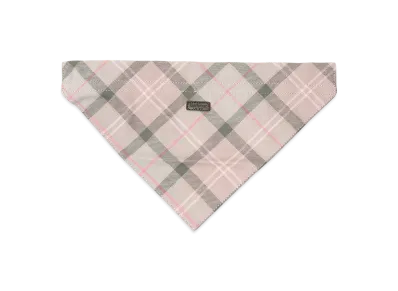 Barbour Tartan Dog Bandana "Taupe/Pink Tartan"