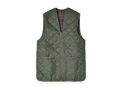 Barbour Waistcoat Zip-In Liner "Olive/Classic"