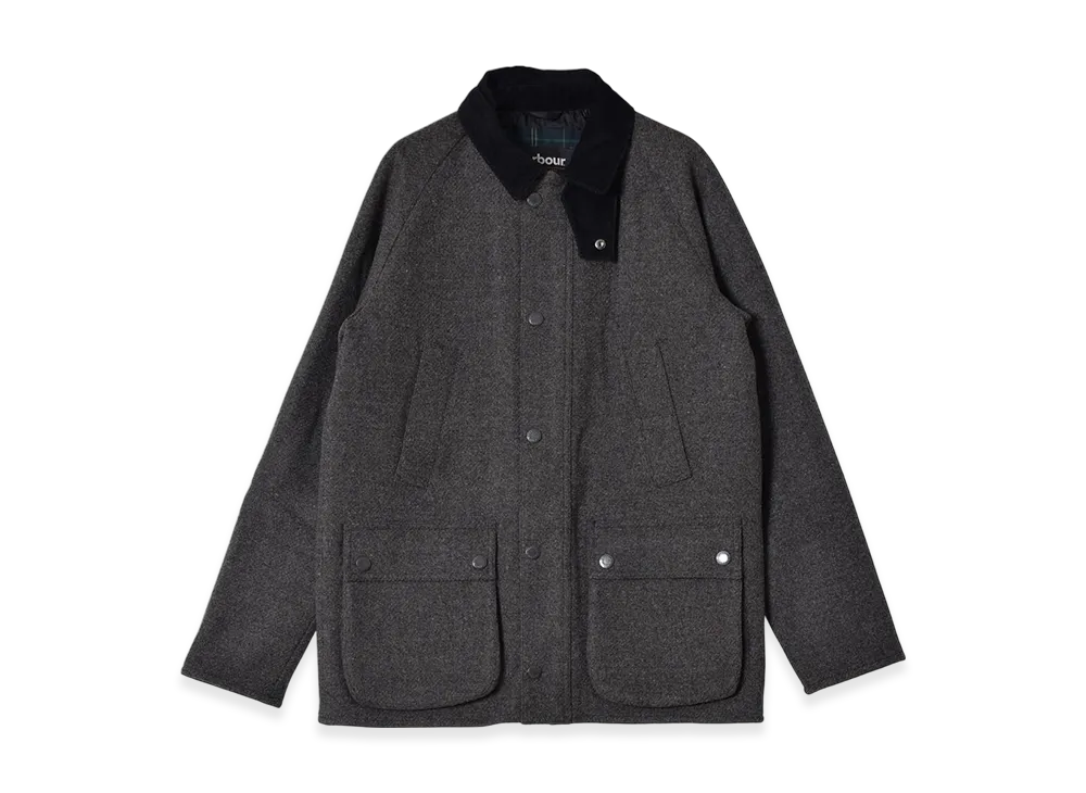 Barbour Bedale Wool Jacket "Charcoal/Green L"