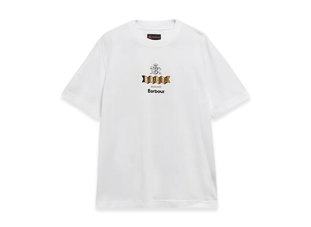 Barbour x BARACUTA Vinyl Logo T-shirt (Oversized Fit) "White"